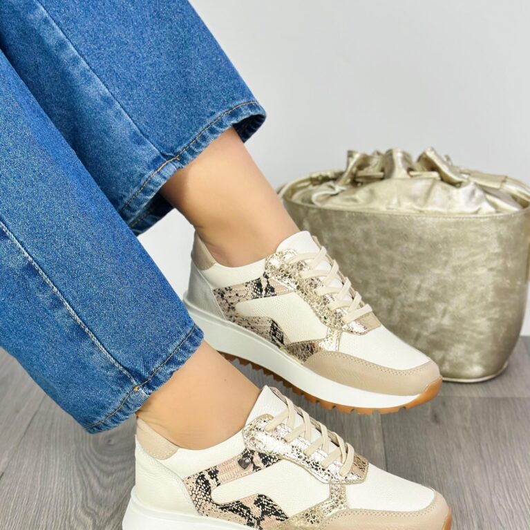 Tenis Talco con Taupe con Folia suela Michel (681)