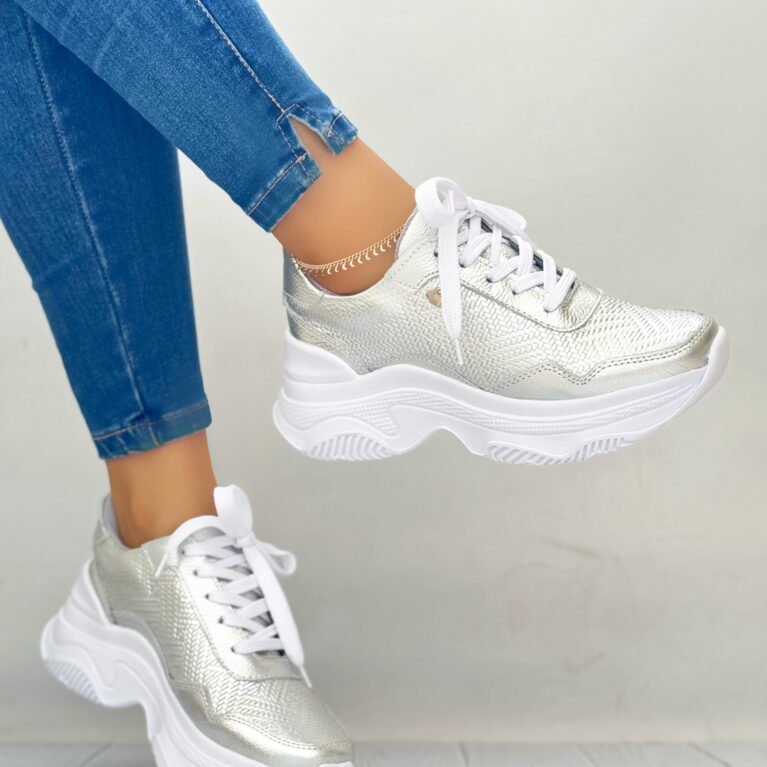 Tenis Plateado evoltys (617)