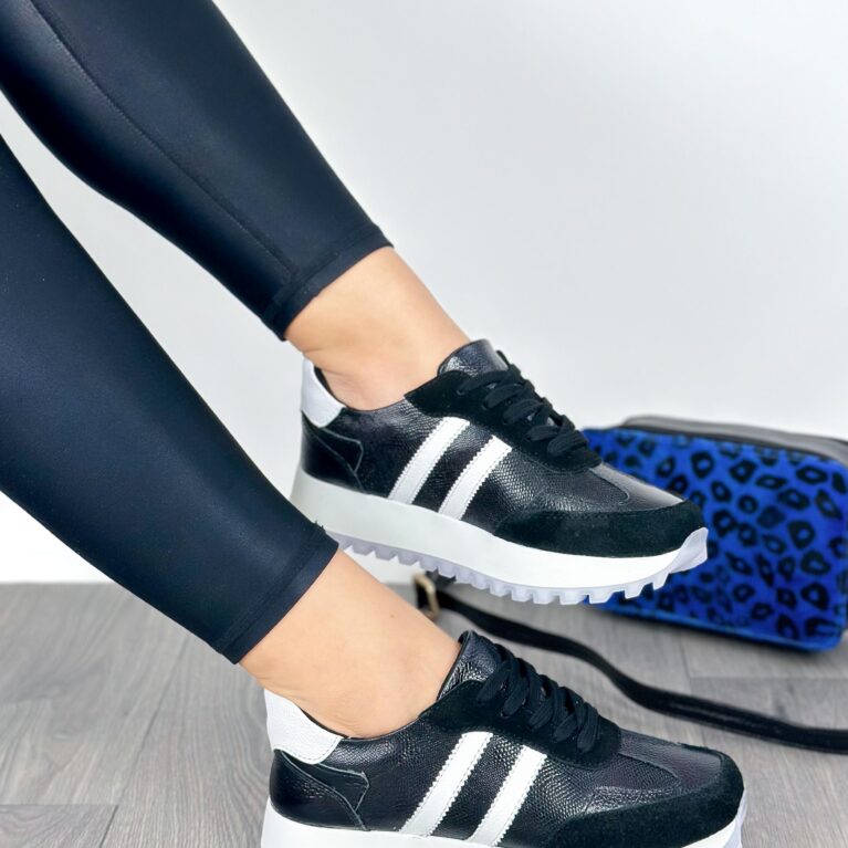 Tenis Negro x Blanco y Carnaza (703)
