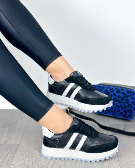 Tenis Negro x Blanco y Carnaza (703)