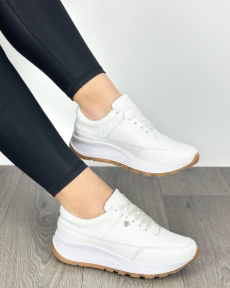 Tenis Blanco grabado forrado en Badana (DP08)