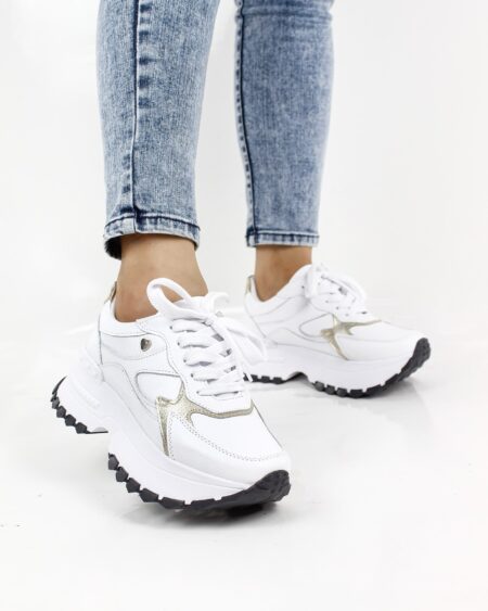 Tenis Blanco x Dorado Valentina (687)