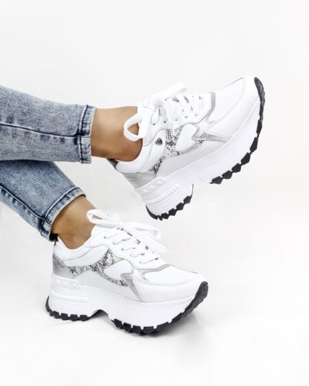 Tenis Blanco x Plateado Valentina (687)