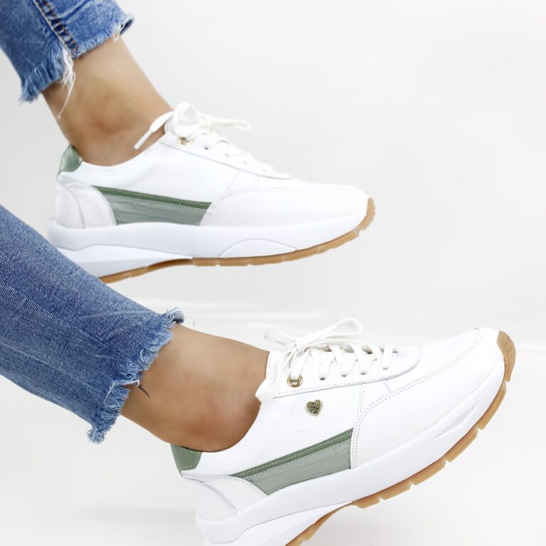 Tenis T Blanco x Verde (T-454)