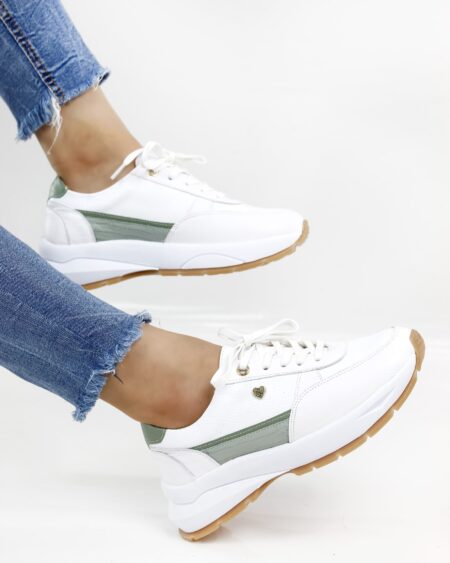 Tenis T Blanco x Verde (T-454)