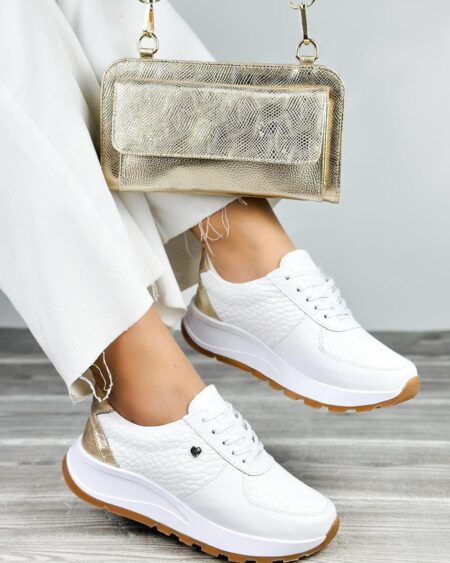 Tenis Blanco x Dorado Talipe (678)