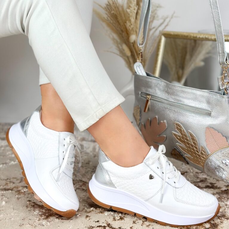 Tenis Blanco x Plateado Talipe (678)