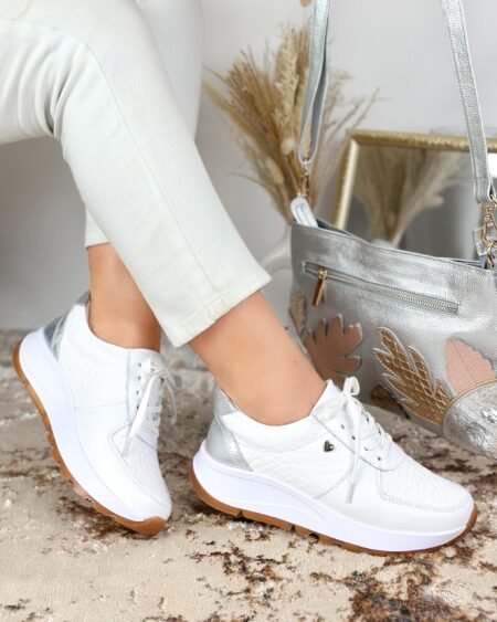 Tenis Blanco x Plateado Talipe (678)
