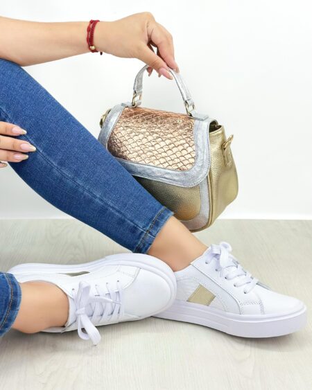 Tenis Blanco x Dorado (680)