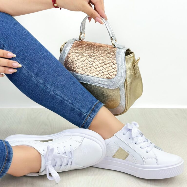 Tenis Blanco x Dorado (680)