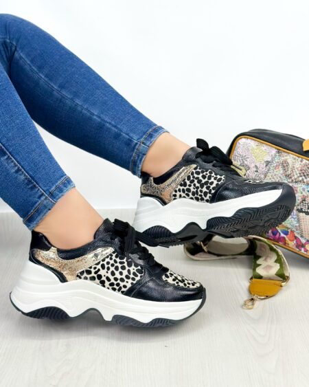 Tenis Negro Dorado x Print (709)