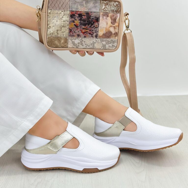 Tenis Blanco x Dorado (685)