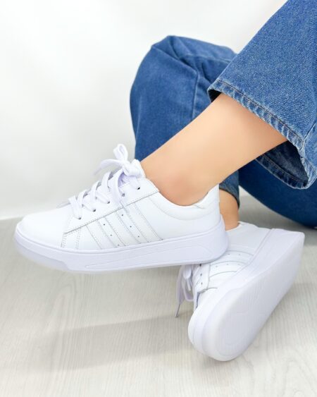 Tenis Blanco Líneas (675)
