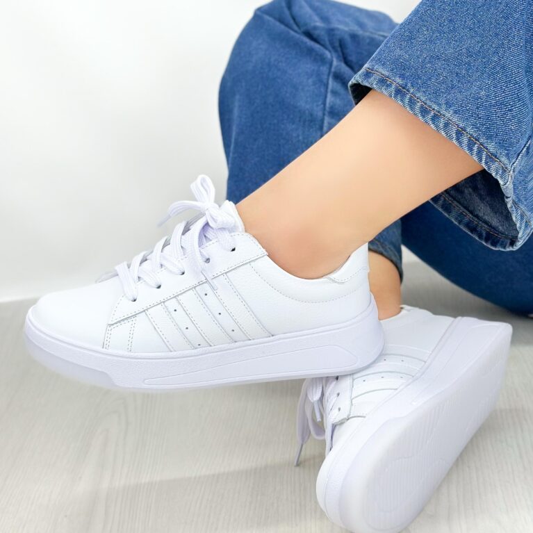 Tenis Blanco Líneas (675)