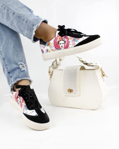 Tenis Frida Blanco x Negro