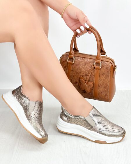 Tenis sin cordones champagne Luna (DP20)