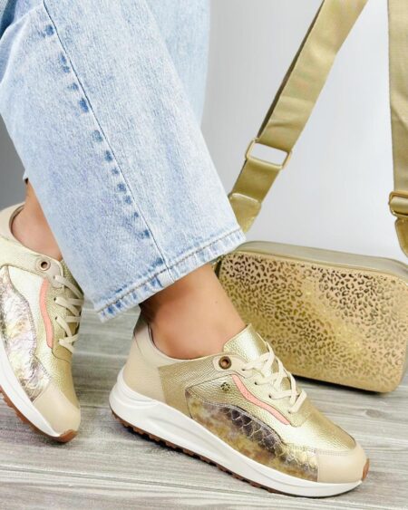 Tenis Dorado x Oro Rosa (T415)