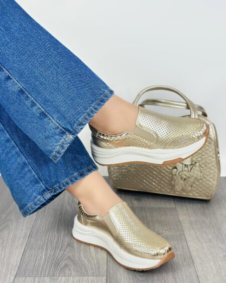 Tenis sin cordones Dorado Gecco (DP20)