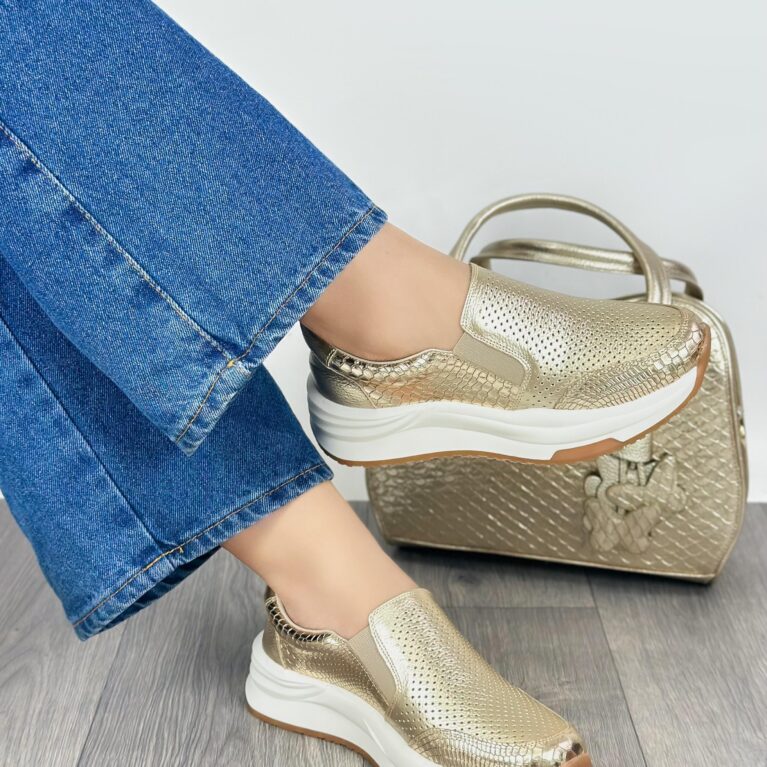 Tenis sin cordones Dorado Gecco (DP20)
