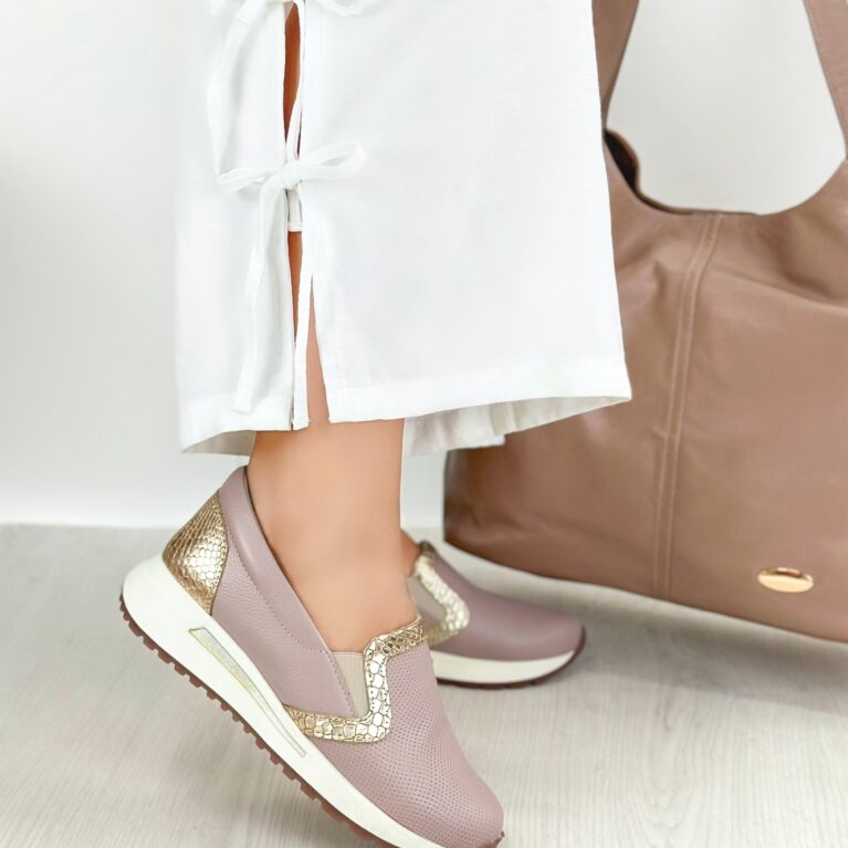 Tenis Taupe x Dorado Michel (715)
