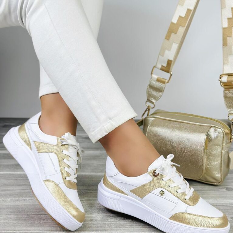 Tenis Blanco x Dorado (T-426)