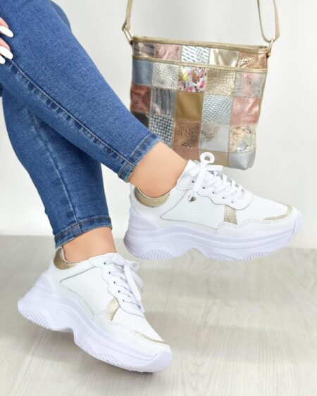 Tenis Blanco x Dorado Evoltys N (640)