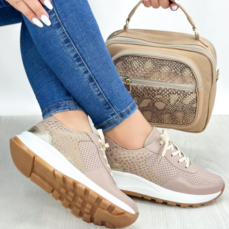 Tenis Taupe x Dorado Sharit (663)