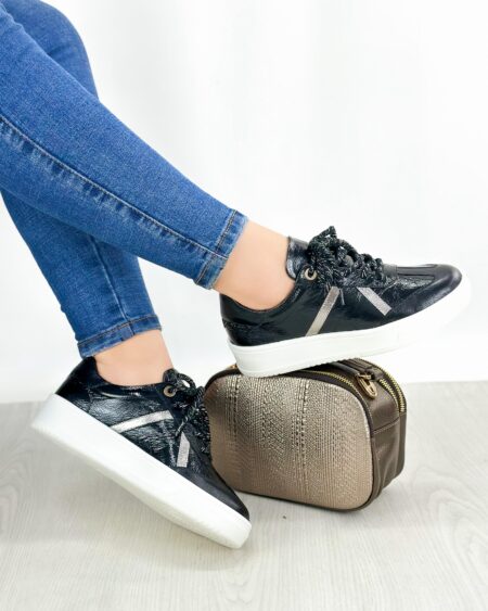 Tenis Negro Charol (T-1123)