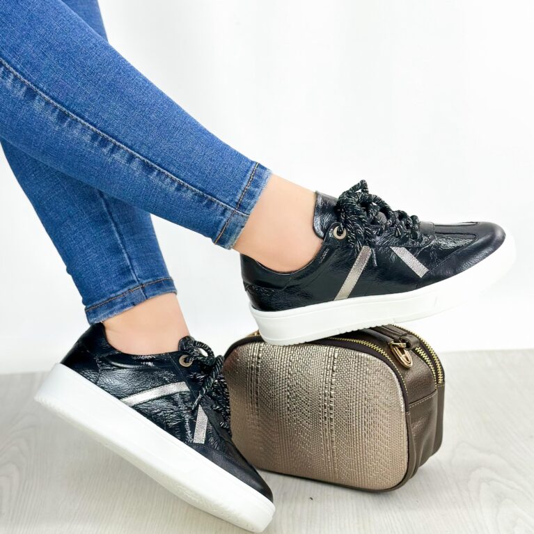 Tenis Negro Charol (T-1123)