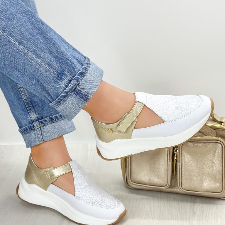 Tenis Blanco x Dorado (T452)