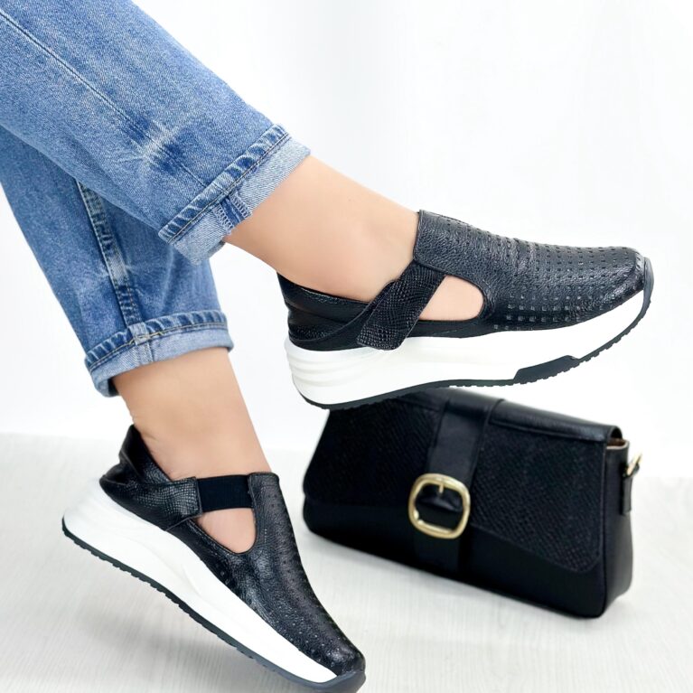 Tenis Velcro Negro (685)
