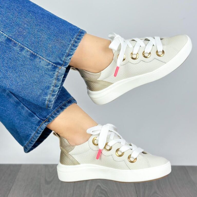 Tenis Beish Claro x Dorado (W175)