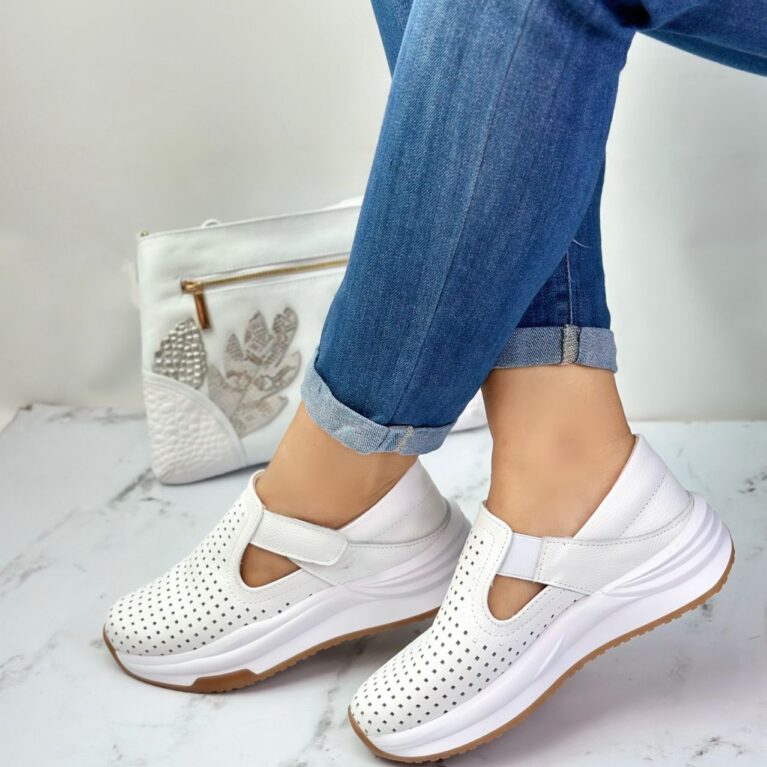 Tenis Velcro Blanco (685)