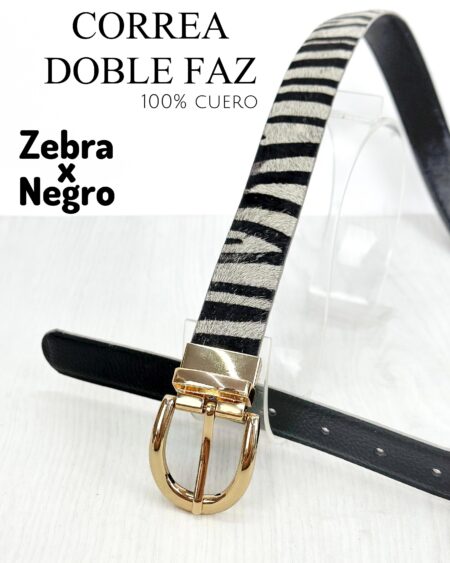 Cinturón Doble Faz Zebra x Negro