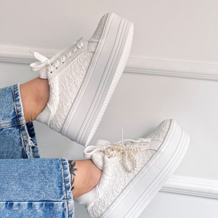 Tenis Blanco grabado (T-129)