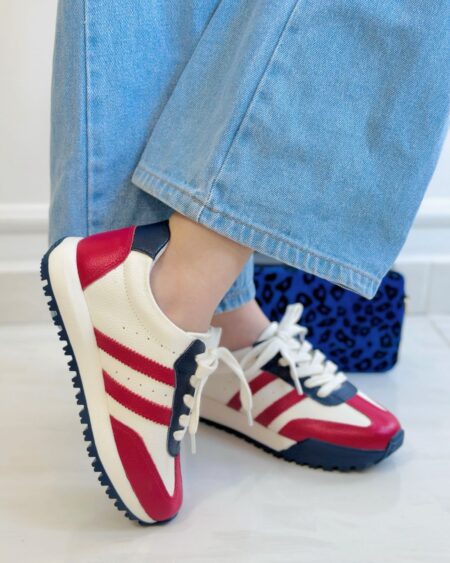 Tenis Combinado Talco Azul x Rojo (718)