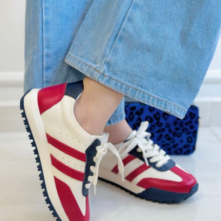 Tenis Combinado Talco Azul x Rojo (718)