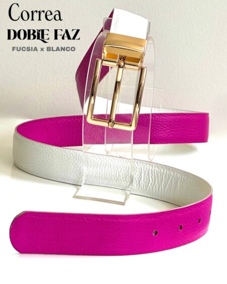 Cinturón Doble Fucsia x Blanco