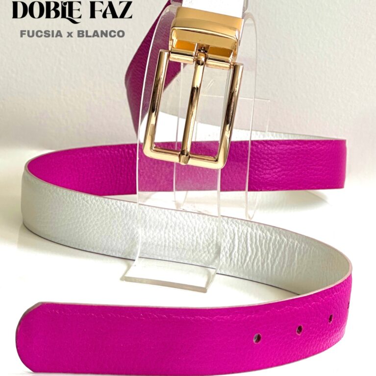 Cinturón Doble Fucsia x Blanco