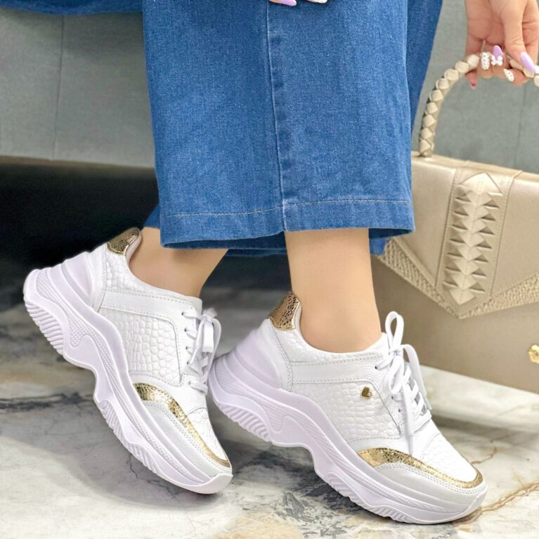 Tenis Blanco x Dorado Evoltys (689)