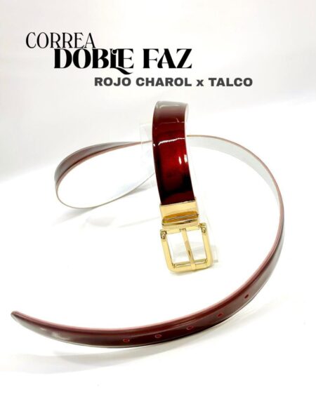Cinturón Doble Vino Charol x Talco