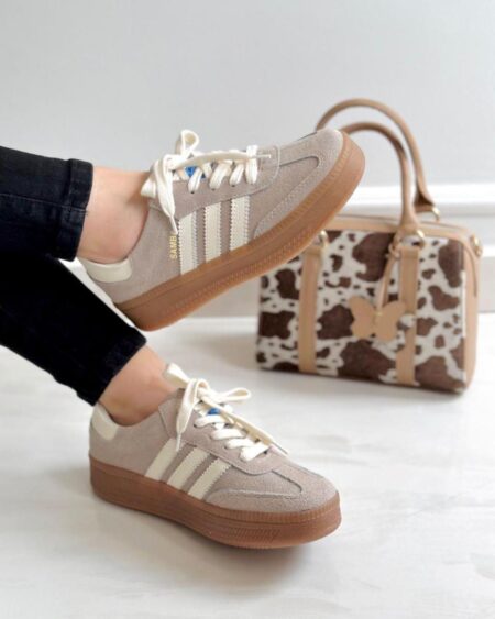 Tenis Beige Carnaza x Talco (699 Sambuca)