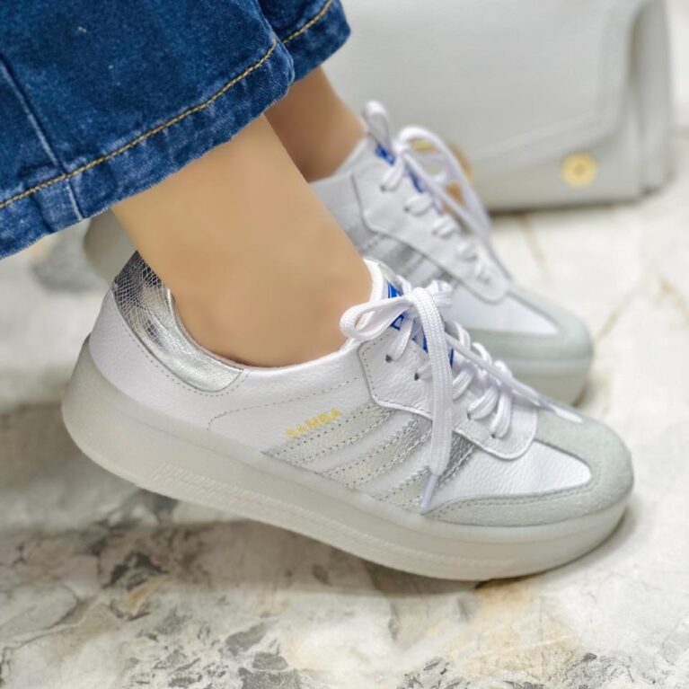Tenis Gris Blanco x Plata (699 Sambuca)