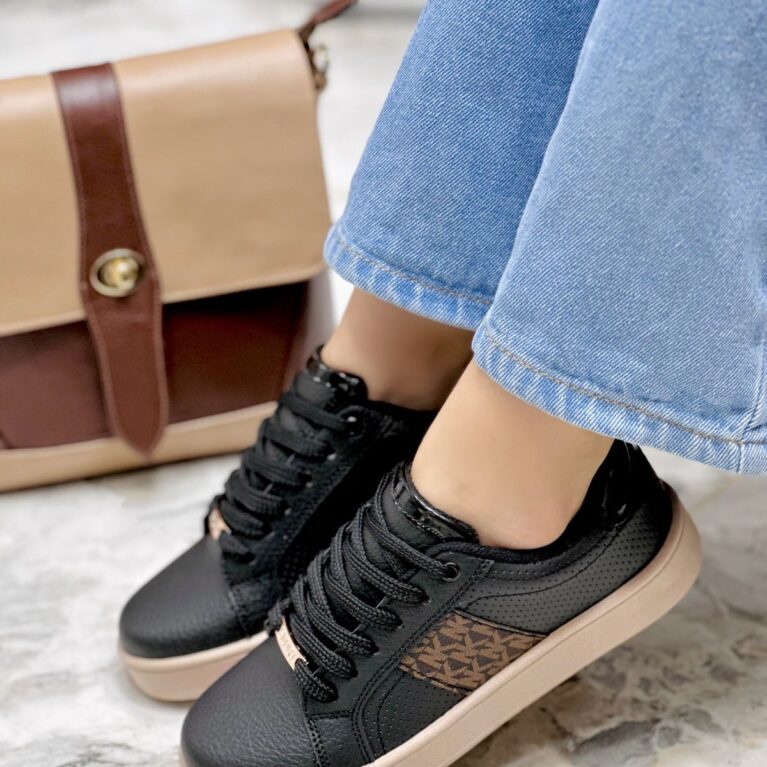 Tenis Negro x Cafe (7035)