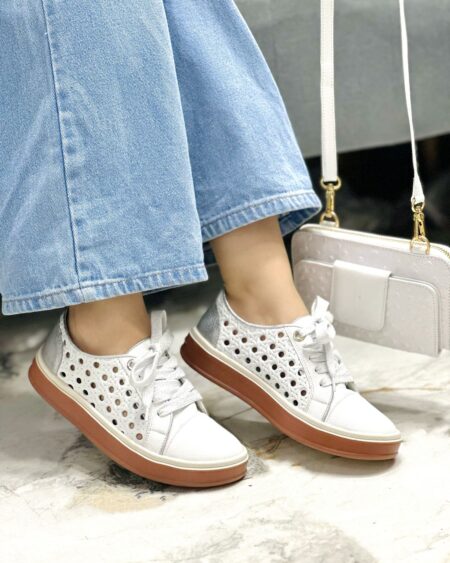 Tenis Blanco x Plateado (T5124)