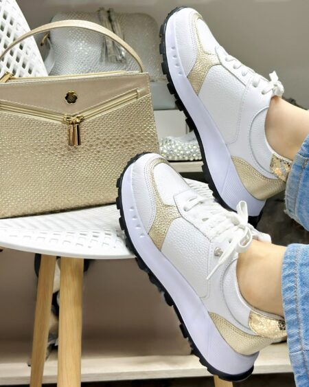 Tenis Blanco x Dorado suela Eva (720)
