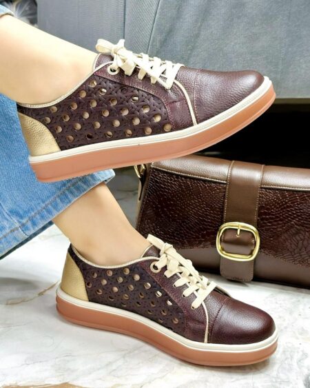 Tenis Chocolate x Dorado (T5124)
