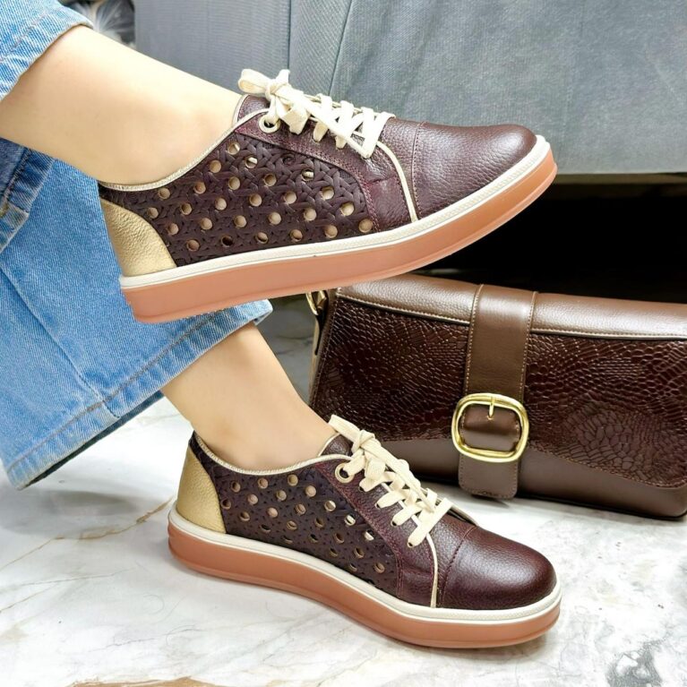 Tenis Chocolate x Dorado (T5124)