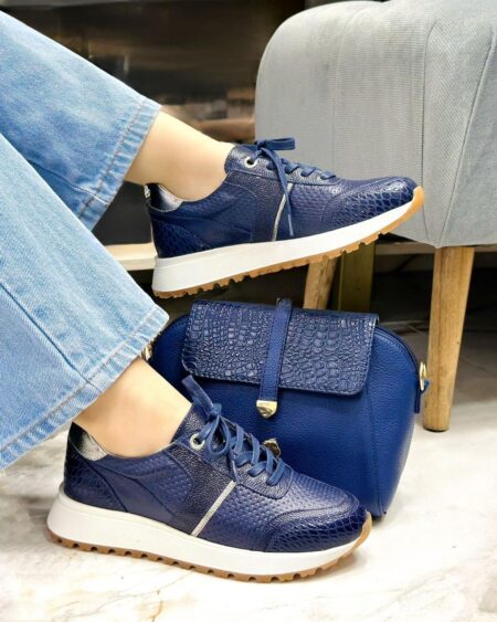 Tenis Azul x Plata (T-2104)