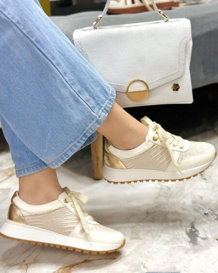 Tenis Crema x Dorado (5222)